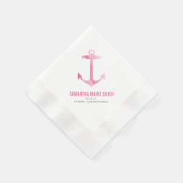 Nautical Watercolor Anchor Baby Shower Sip and See Pappersservett