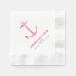 Nautical Watercolor Anchor Baby Shower Sip and See Pappersservett