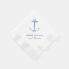 Nautical Watercolor Anchor Baby Shower Sip and See Pappersservett