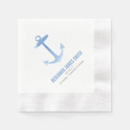 Nautical Watercolor Anchor Baby Shower Sip and See Pappersservett