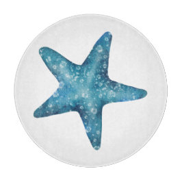 Nautical Watercolor Blue Starfish