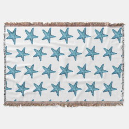 Nautical Watercolor Blue Starfish Filt