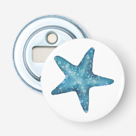 Nautical Watercolor Blue Starfish Flasköppnare