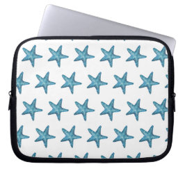 Nautical Watercolor Blue Starfish Laptop Fodral