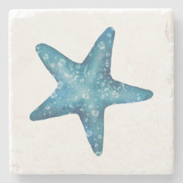 Nautical Watercolor Blue Starfish Stenunderlägg