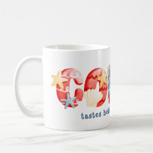 Nautical Watercolor Coffee Slogan Kaffemugg