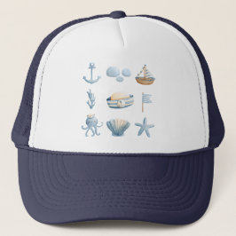 Nautical Watercolor Marine Icons  Keps