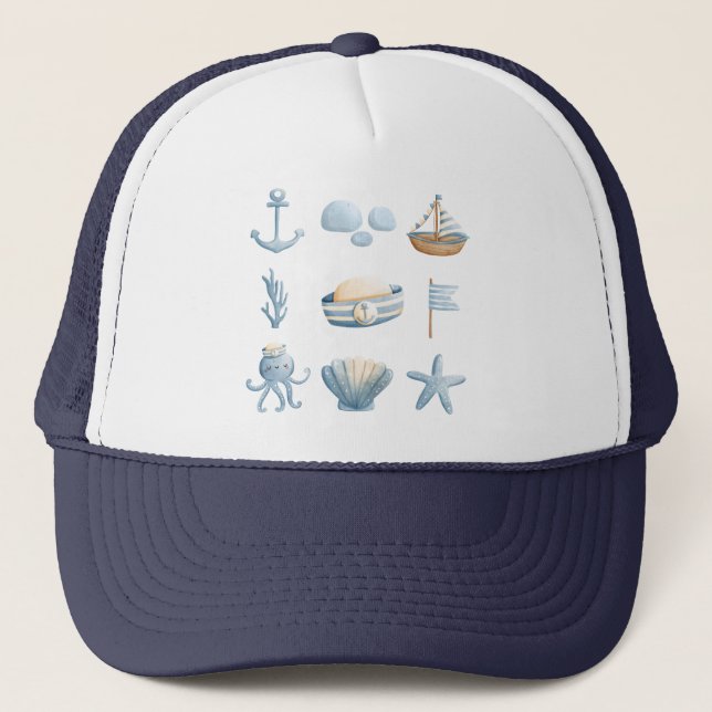 Nautical Watercolor Marine Icons  Keps (Framsida)
