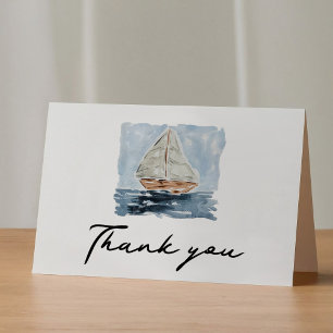 Nautical Watercolor Sailboat Shower Tack