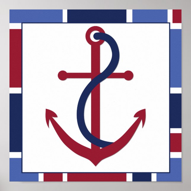 Nautical Wave Nursery Anchor Poster (Framsidan)