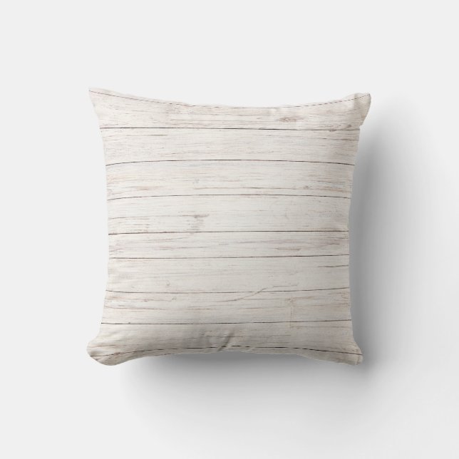Nautical Weasted Rustic White Wood Coastal Kudde (Framsida)