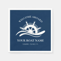 Nautical Welcome Aboard Boat Namn Frakt Wheel