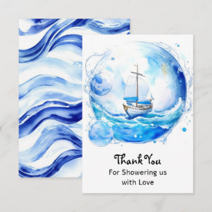 Nautical Welcome Party: Boy Baby Shower Tack Kort