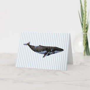 Nautical Whale Blue Rand Kort