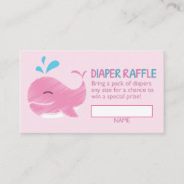Nautical Whale Diaper Raffle Biljett (flicka) Tilläggskort