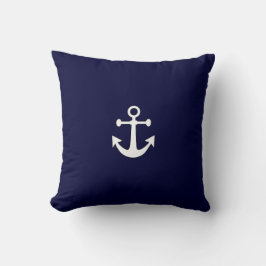 Nautical White Anchor på Röda Dekorativ kudde