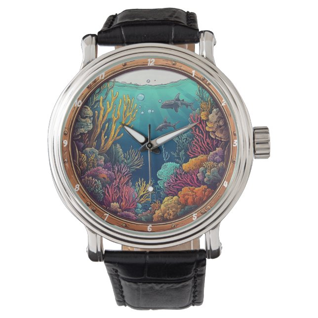 Nautical Window Deep Sea Dream Underwater Marine Armbandsur (Framsida)