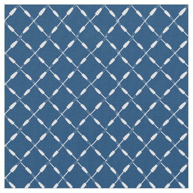 Nautical Wooden FishBuoys Geometric Mönster Tyg (Närbild)