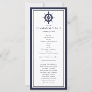 Nautical Yacht Club Navy Blå Meny Program