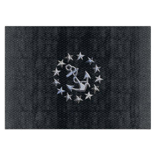 Nautical Yacht Flagga Chrome Ensign on Grille Prin