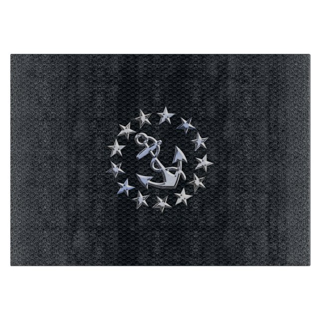 Nautical Yacht Flagga Chrome Ensign on Grille Prin (Framsidan)