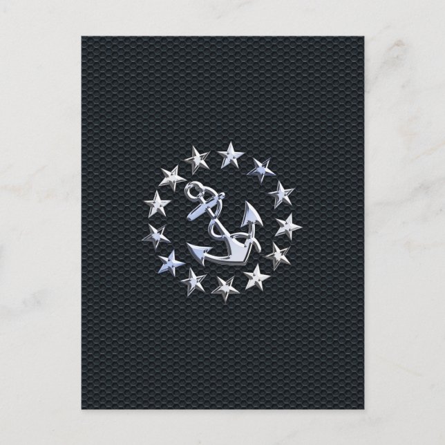 Nautical Yacht Flagga Chrome Ensign on Grille Prin Vykort (Framsida)