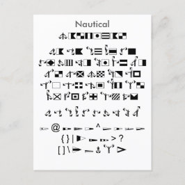 Nautical - Zazzle Font Sampler Lakan med Guide Vykort