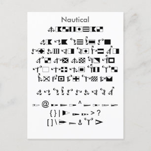 Nautical - Zazzle Font Sampler Lakan med Guide Vykort