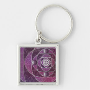 Nautilina Keychain Fyrkantig Silverfärgad Nyckelring
