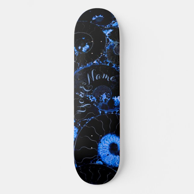 Nautilus blue snäcka design skateboard bräda 21,5 cm (Framsida)