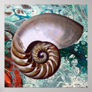 Nautilus Nautilustryck, konst, Nautilusdekor Poster