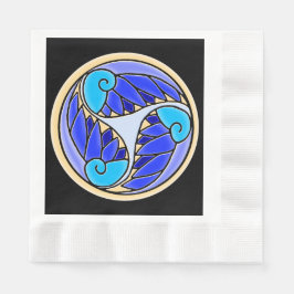 Nautilus och Handflatan Lövs - 3 blåsor, Gult, sva Pappersservett