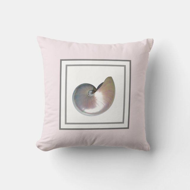 Nautilus rosa dekorativ kudde (Framsida)