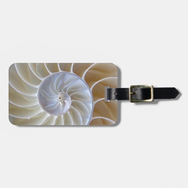 Nautilus Seashell | Golden Spiral Bagagebricka (Horisontell Framsida)