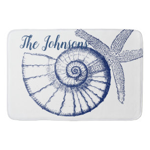 Nautilus Seashell & Starfish Marine Life Anpassnin Badrumsmatta
