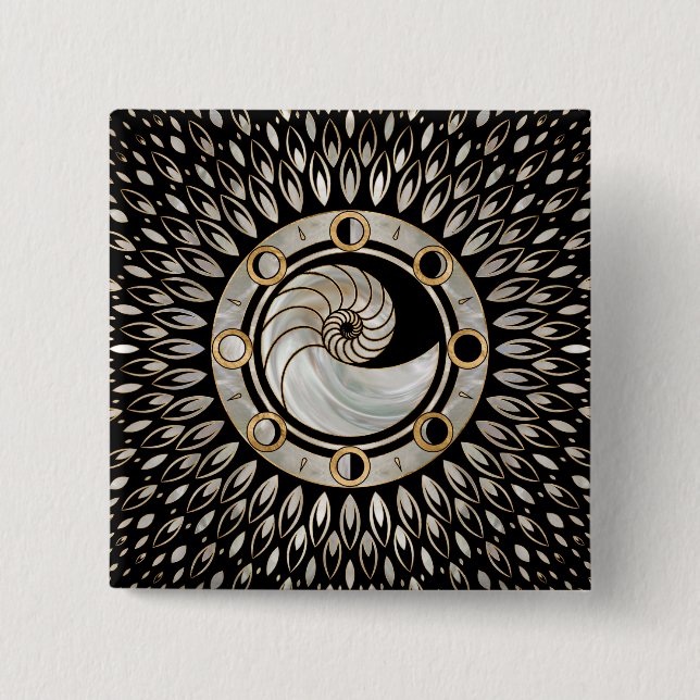 Nautilus Shell - Månens faser Knapp (Framsida)