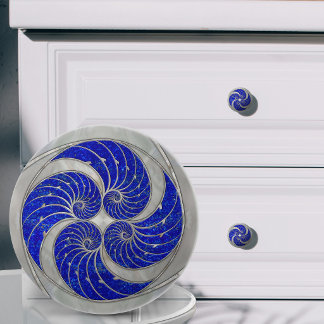 Nautilus-skal Lapis Lazuli och Pärlemor Knopp