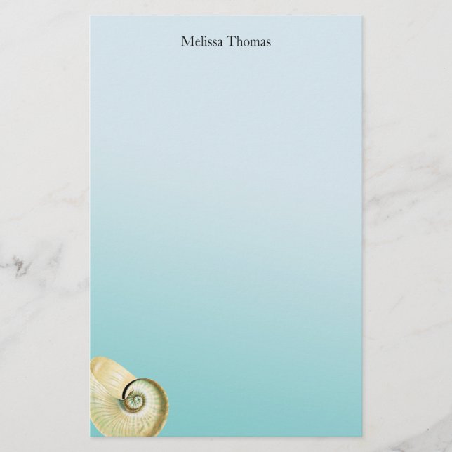 Nautilus snäcka brevpapper (Framsida)