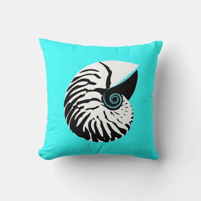 Nautilus snäcka dekorativ kudde (Framsida)