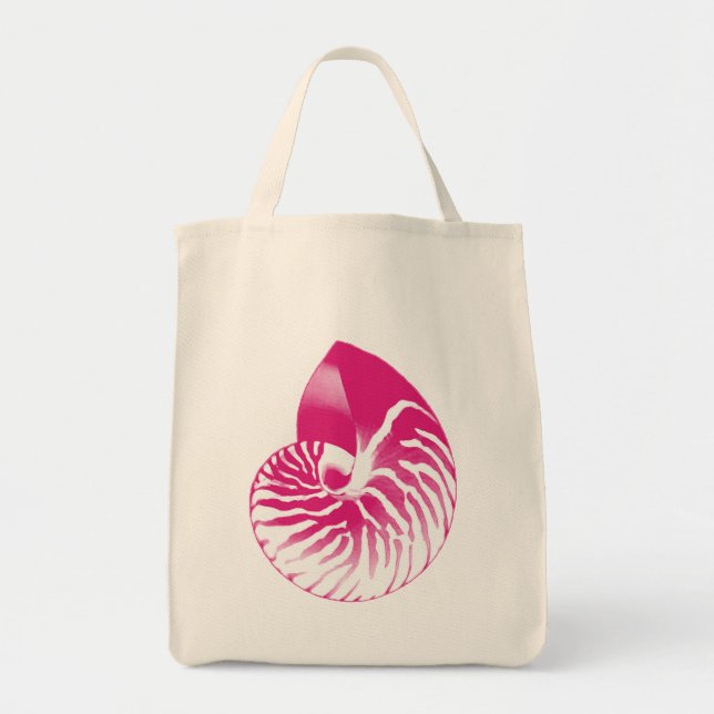 Nautilus snäcka - Fuchsia Rosa and White Tygkasse (Framsidan)