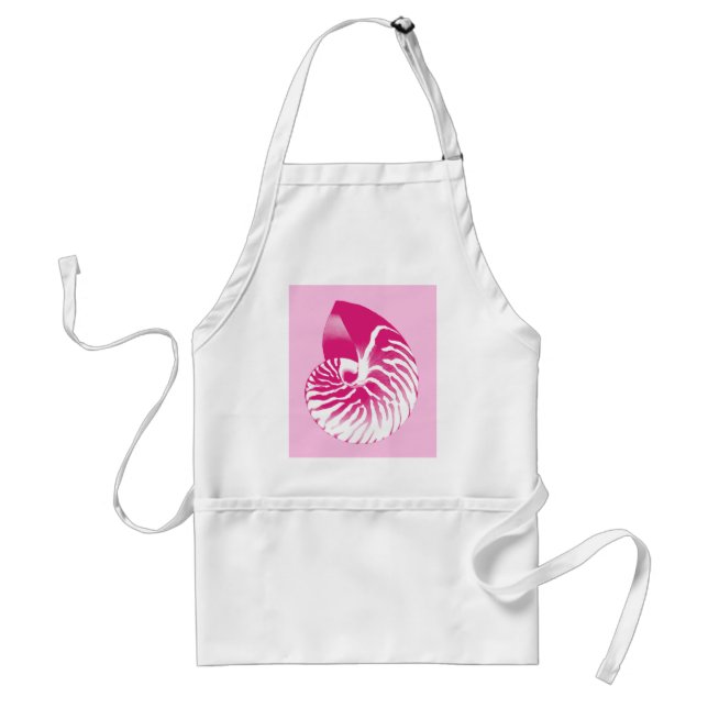 Nautilus snäcka - fuchsia rosa och vit förkläde (Framsidan)