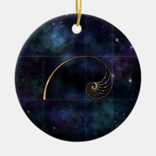 Nautilus Snäcka - Helig Geometry Julgransprydnad Keramik