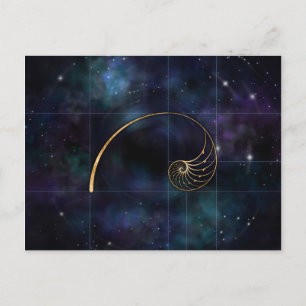 Nautilus Snäcka - Helig Geometry Vykort