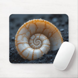 Nautilus Snäcka i Volcanic Sand Macro Musmatta