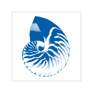 Nautilus Snäcka Illustration Självfärgande Stämpel