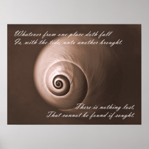 Nautilus Snäcka - inspirationerande citatteckning Poster