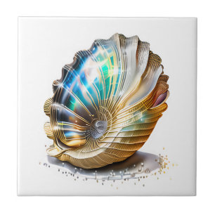 Nautilus snäcka iridescent mor pearl-strand kakelplatta