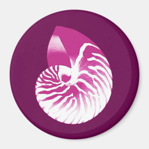 Nautilus snäcka - lila av äggplantor och vitt magnet
