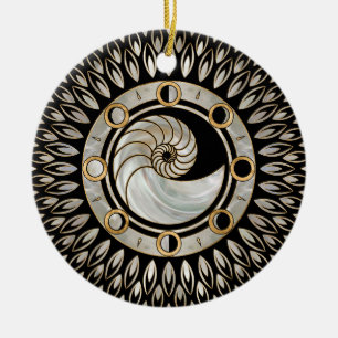 Nautilus Snäcka - måne-faser Julgransprydnad Keramik