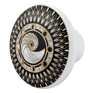 Nautilus Snäcka - måne-faser Knopp